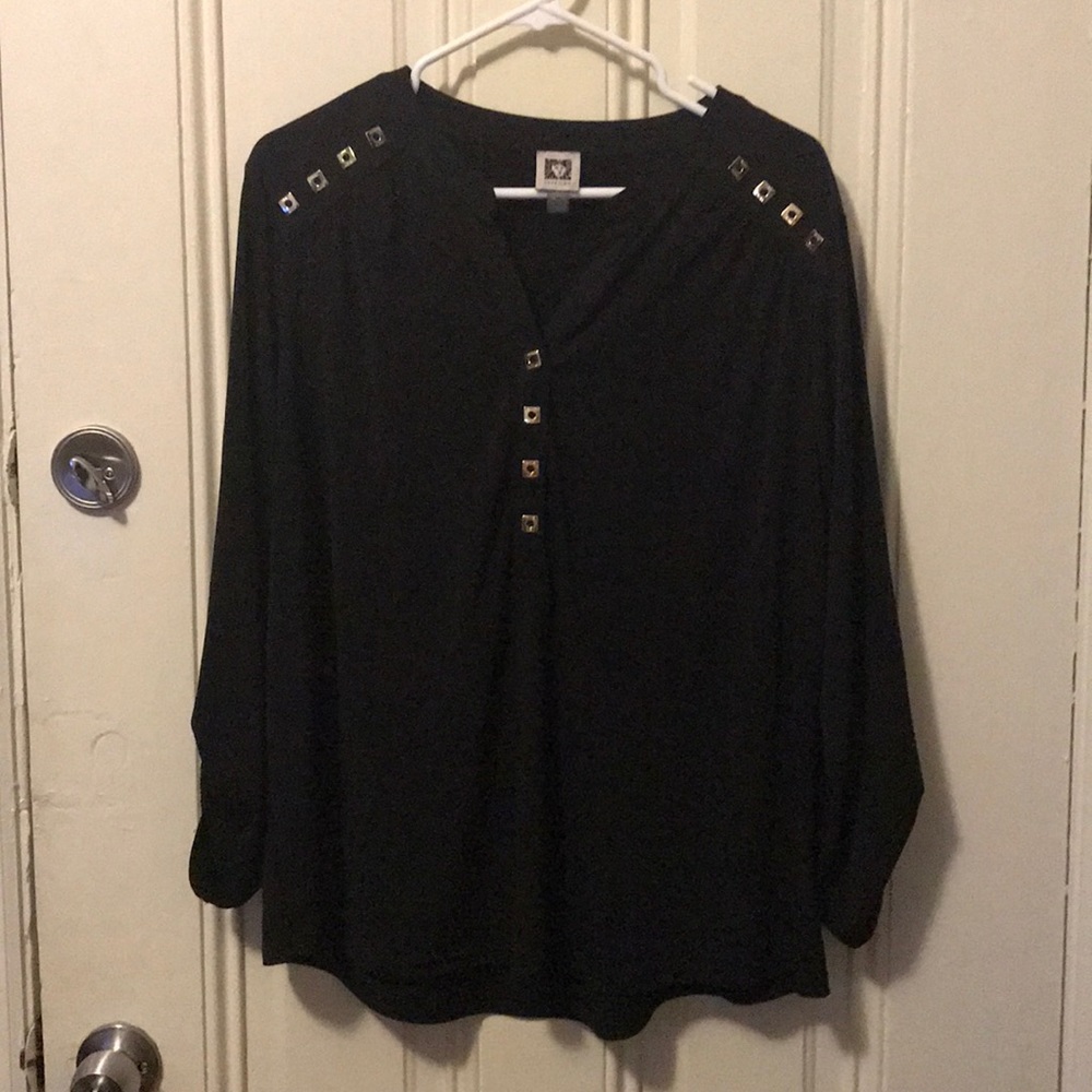 Anne Klein - Black blouse, 1X